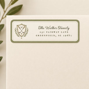 Elegant Watercolor Golf Crest Return Address Label
