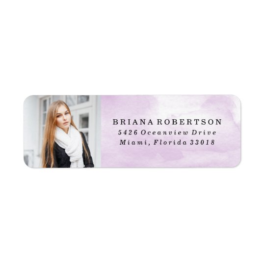 Elegant Watercolor Graduation Photo Address Labels