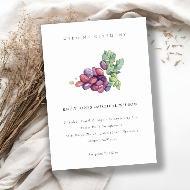 Elegant Watercolor Grape Foliage Wedding Invite (Creator Uploaded)