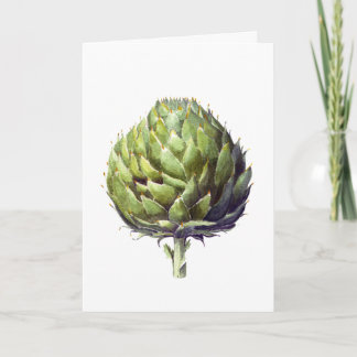 Elegant watercolor green painted Artichoke Thank You Card