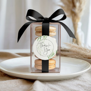Elegant Watercolor Greenery Bridal Thank You Classic Round Sticker