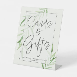 Elegant Watercolor Greenery Cards & Gift Sign