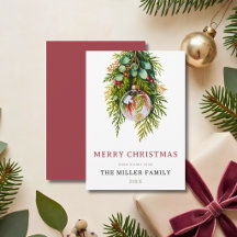 Elegant Watercolor Greenery Christmas