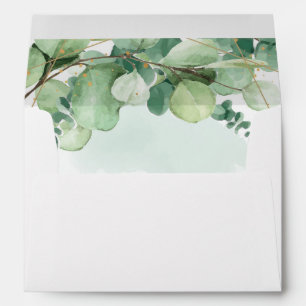 Elegant Watercolor Greenery Eucalyptus Wedding Envelope
