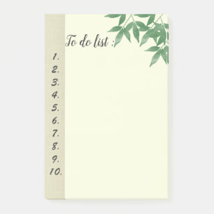 Elegant watercolor greenery leaves "to do list" post-it notes