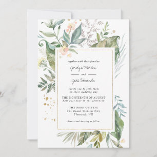 Elegant Watercolor Greenery Pink Floral Wedding