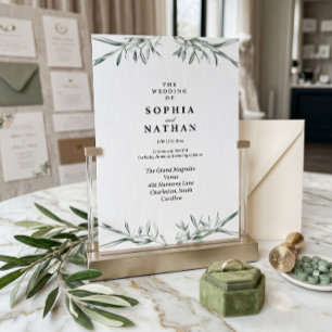 Elegant Watercolor Greenery Wedding Invitation