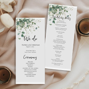 Elegant watercolor greenery wedding program