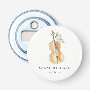 Elegant Watercolor Guitar Musician Music Teacher Bottle Opener