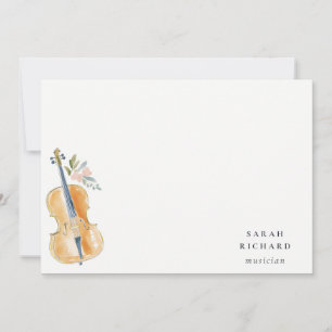 Elegant Watercolor Guitar Musician Music Teacher Card