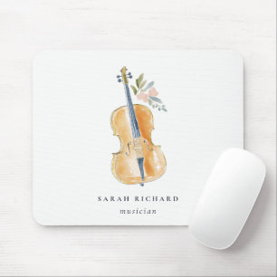 Elegant Watercolor Guitar Musician Music Teacher Mouse Pad