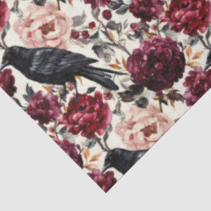 Elegant Watercolor Halloween Floral Tissue Paper