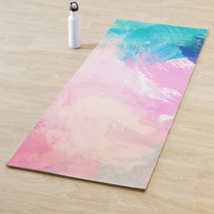 Elegant watercolor hand painted yoga mat