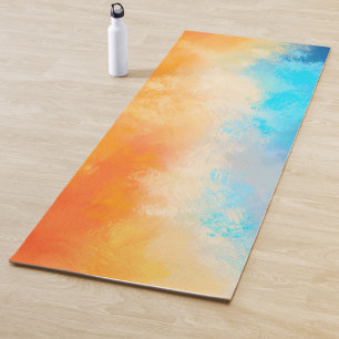 Elegant watercolor hand painted yoga mat
