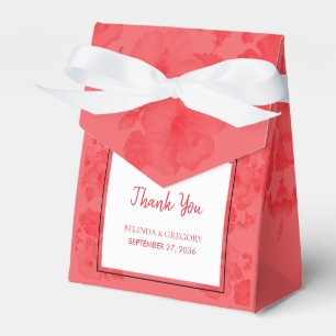 Elegant Watercolor Hibiscus Wedding Favour Box