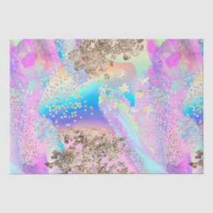 Elegant Watercolor Holographic Iridescent Pattern Tissue Paper