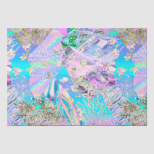 Elegant Watercolor Holographic Iridescent Pattern Tissue Paper