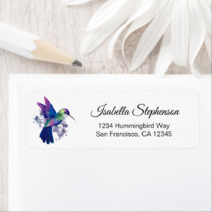 Elegant Watercolor Hummingbird Return Address Return Address Label