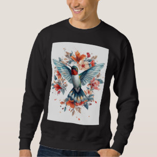 Elegant Watercolor Hummingbird Sweatshirt