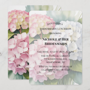 Elegant Watercolor Hydrangea Bridesmaids Luncheon Invitation