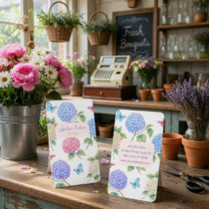 Elegant Watercolor Hydrangea Florist Business Card