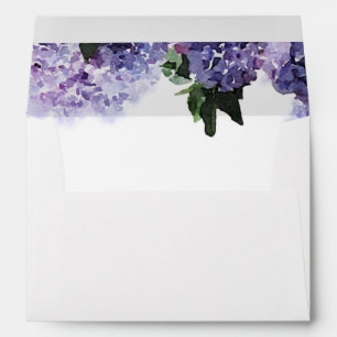 Elegant Watercolor Hydrangeas in Purple & Lavender Envelope