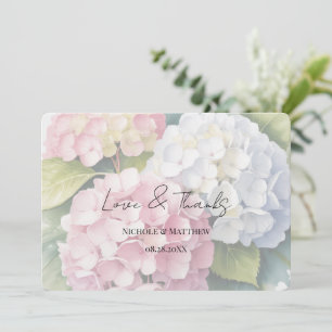 Elegant Watercolor Hydrangeas  Thank You Card