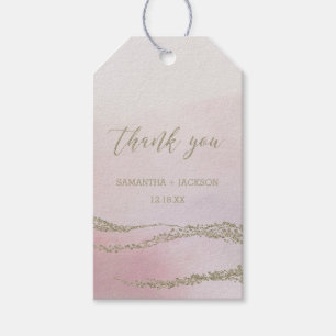 Elegant Watercolor in Blush Wedding Thank You Gift Tags