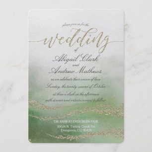 Elegant Watercolor in Foliage Wedding Invitation