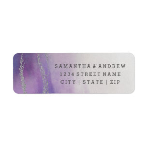 Elegant Watercolor in Orchid Wedding Return Addres Address Label