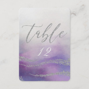 Elegant Watercolor in Orchid Wedding Table Number