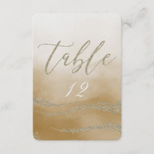 Elegant Watercolor in Sand Wedding Table Number