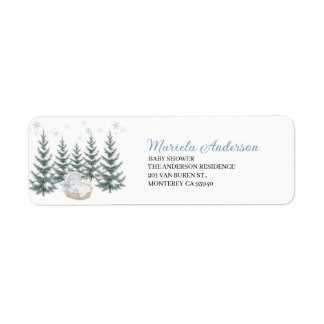 Elegant Watercolor it is cold outside Christmas ba Return Address Label
