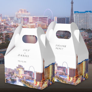 Elegant Watercolor Las Vegas Wedding Favour Box