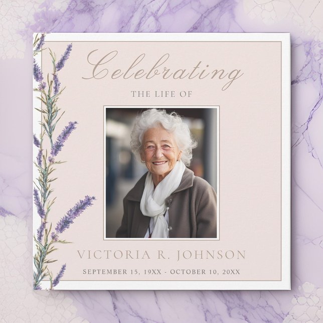  Elegant Watercolor Lavender Celebration of Life Invitation (Creator Uploaded)