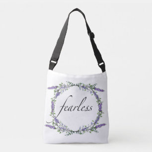 Elegant watercolor Lavender Eucalyptus Fearless Crossbody Bag