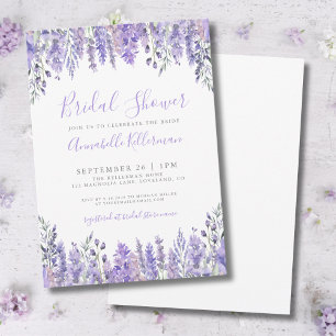 Elegant Watercolor Lavender Floral Bridal Shower Invitation