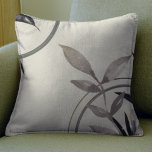 Elegant Watercolor Leaves & Hummingbird Cushion<br><div class="desc">Elegant throw pillow features a simple elegant artistic design in a creamy ivory colour palette with black, gold and sage green accents. An artistic minimalist design features a watercolor leaf and a geometric circle composition with a hummingbird, olive leaves and black, gold and sage green accents on a light ivory...</div>