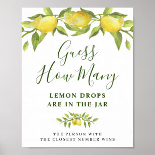 Elegant Watercolor Lemon Bridal Shower Poster