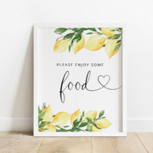 Elegant Watercolor Lemon Food Sign