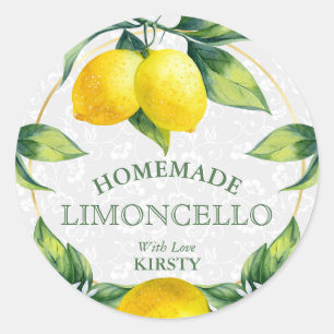 Elegant Watercolor Lemon Limoncello Label