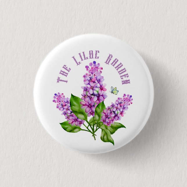 Elegant watercolor lilac branch 3 cm round badge (Front)