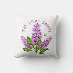 Elegant watercolor lilac branch cushion