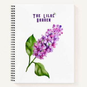 Elegant watercolor lilac branch notebook