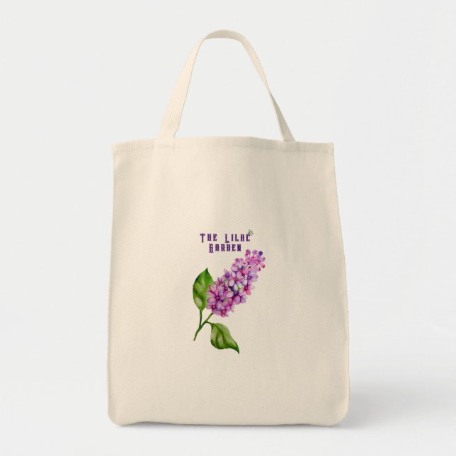 Elegant watercolor lilac branch tote bag (Front)