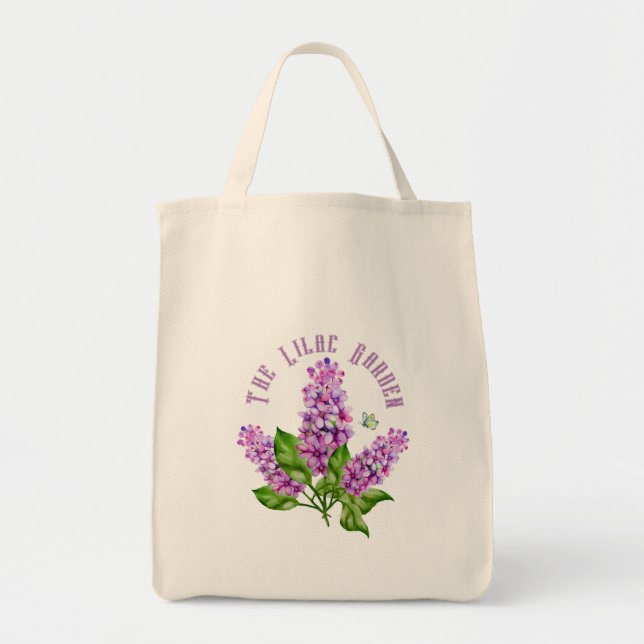 Elegant watercolor lilac branch tote bag (Front)
