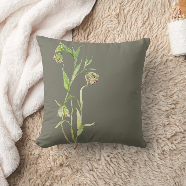 Elegant Watercolor Lily Throw Pillow (Blanket)