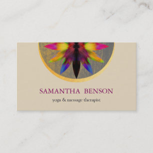 Elegant Watercolor Lotus Flower Logo Yoga Business Card