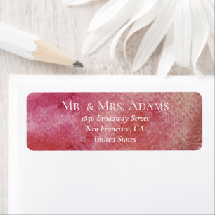 Elegant Watercolor Magenta Pre-Addressed Return Address Label