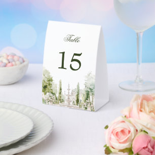 Elegant Watercolor Manor Garden Wedding